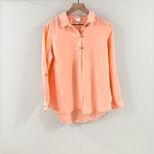 Sigrid Olsen Linen Tunic Orange Size Small